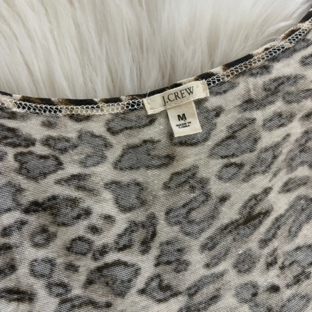 J. Crew Leopard Print Linen Blend Tank